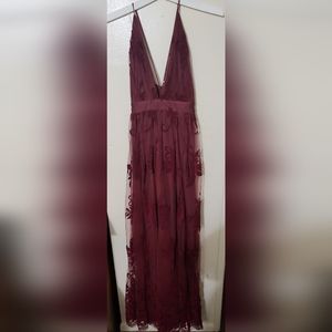 Windsor Burgundy flower lace dress